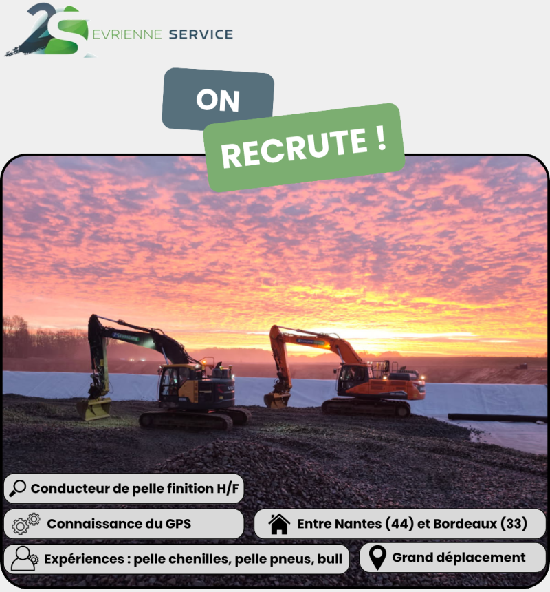 Conducteur de pelle chenilles finition
